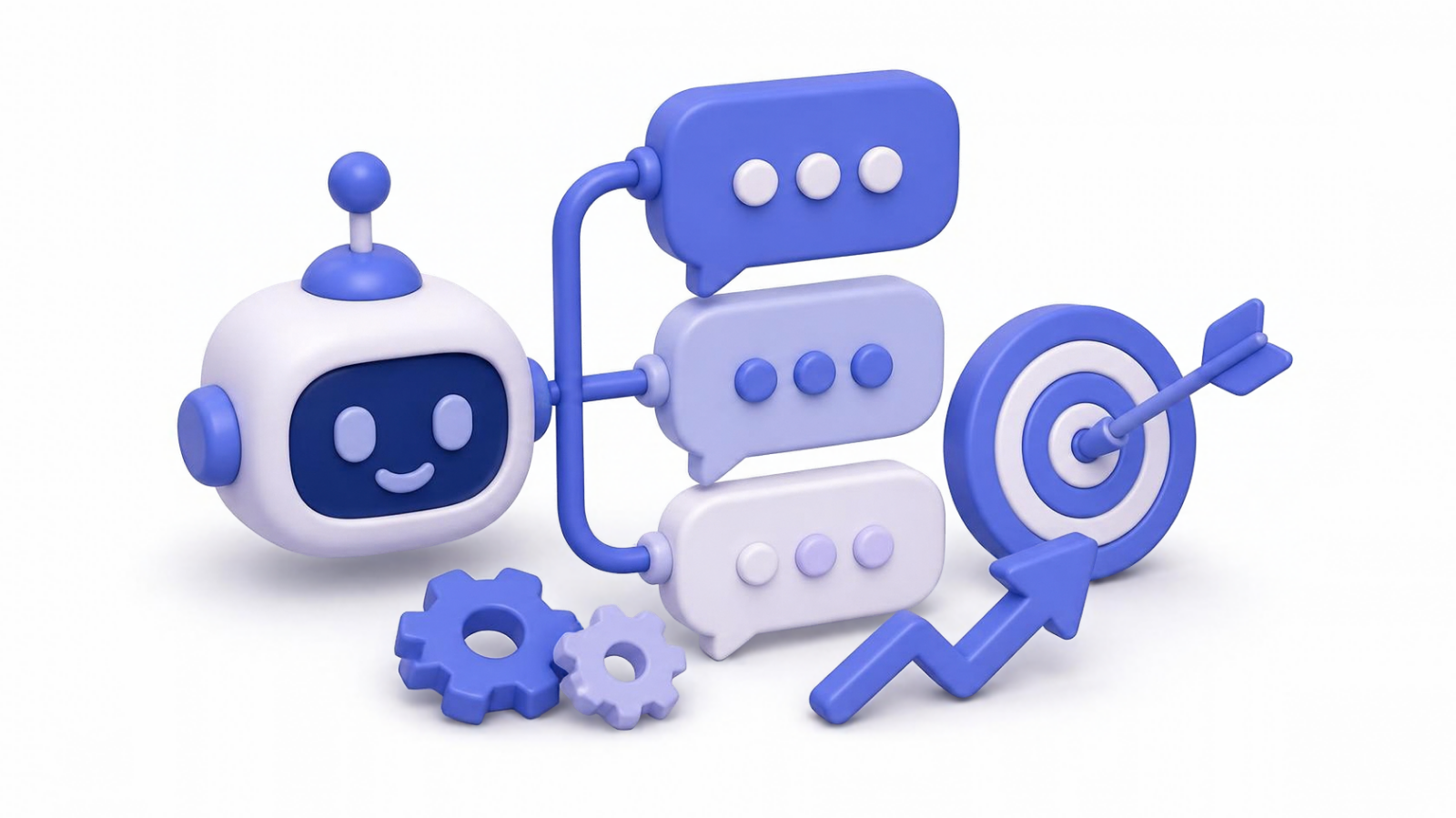 3D illustration of an AI robot automating Instagram cold outreach messages and follow ups