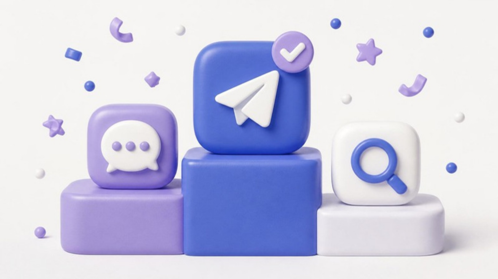 3D illustration of a winners podium with chat, paper plane and search app icons representing the top Instagram outreach tools