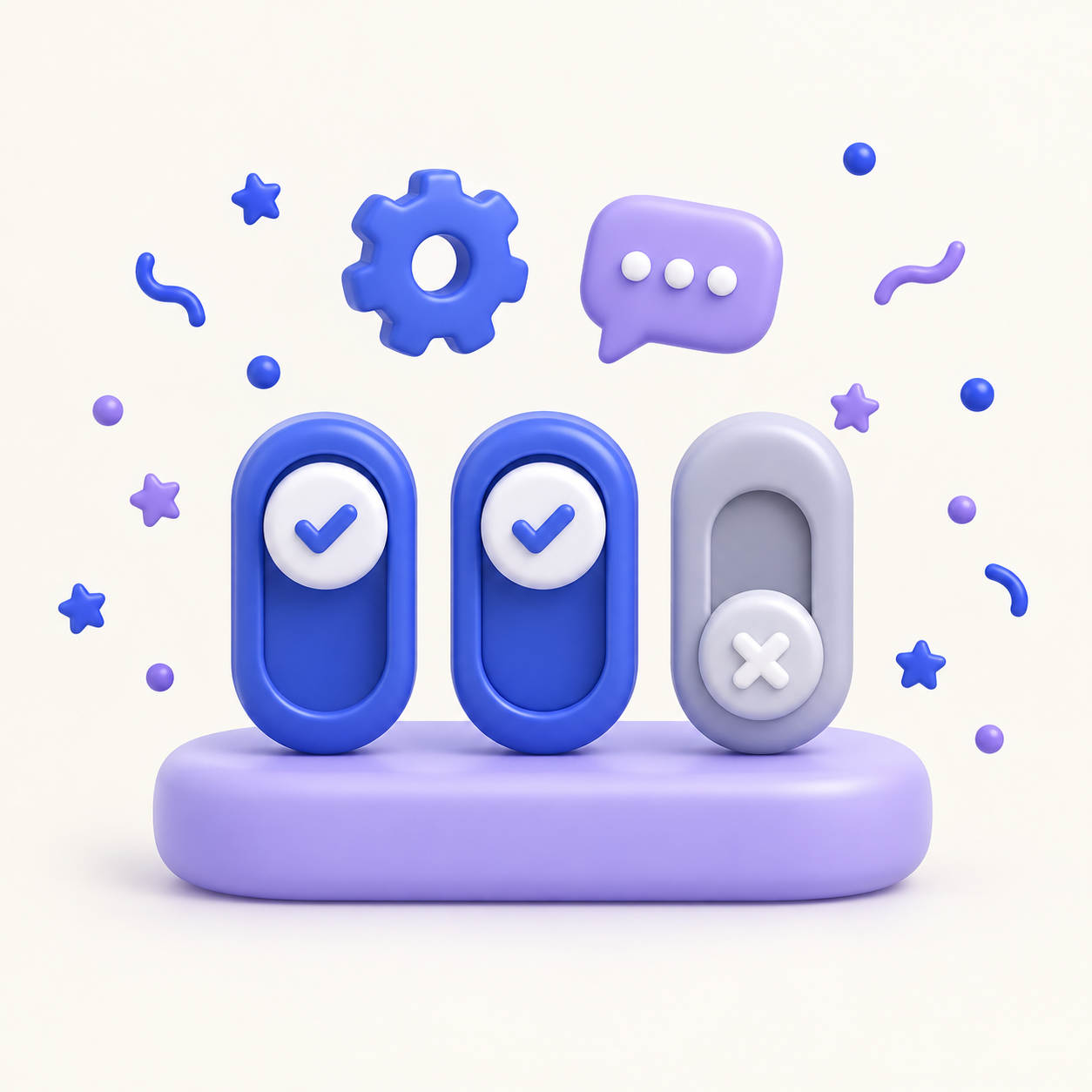 Playful 3D Settings Toggles
